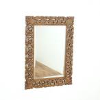  античный wall зеркало ширина 66.5× внутри 3.5× высота 89.5cm... резьба по дереву . прекрасный растения узор. дизайн стена поверхность. акцент . Франция 65459