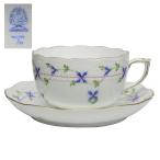  Herend Herend голубой Galland цветок колесо украшение cup & блюдце t-156