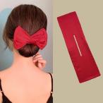 デフトバン お団子 ヘアメーカー ヘアアクセサリー レッド 赤 レディース 韓国 かわいい オルチャン ワンポイント シンプル