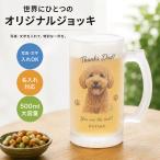ジョッキ 500ml スマホでデザイン 写真 名前入り メッセージ オリジナル プリント ガラス グラス コップ 半透明 プレゼント ギフト 食洗器対応 誕生日 還暦祝い