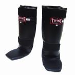 TWINS ツインズ 合皮製 キックボクシング レガース スネサポーター ブラック　レッド