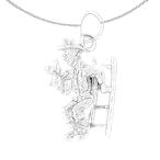 ［新品］Jewels Obsession Silver Fireman On Ladder Necklace | Rhodium-plated 925 Sil