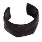 ［新品］NOVICA Leather Cuff Bracelet, Wend Konta in Plum'