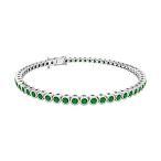 ［新品］2.24 Ct Certified Lab Created Emerald Wedding Bracelet, Statement Bridesmai