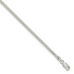 ［新品］Chain Necklace White Sterling Silver bracelet style Franco Diamond-cut 7 in