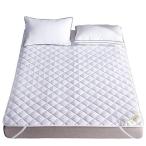ベッドパッド 快適敷きパッド 抗菌防臭加工 ベッドシーツ 綿100% 裏地がズレ防止素材使用 マットレス・パッド アイボリー キング・180X200