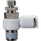 空圧・油圧機器 スピードコントローラ ＴＲＵＳＣＯ　スピードコントローラ　エルボ型　メータ－アウト６ｍｍ　Ｒ１／８　  (SCOUT06-01)