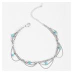  ножной браслет 3 полосный цепь серебряный серебряный старый прекрасный натуральный камень бирюзовый бирюза аксессуары популярный 