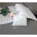 本革 ミニ財布 二つ折り スキミング防止 レディース プチプラ ギフト軽量 薄型 開運 L字ファスナー 新春セール 新作 春財布(シルバー)