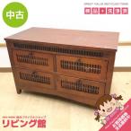 [ б/у ] bamboo low грудь 2 уровень темно-коричневый вытаскивание 4 кубок Asian шкаф комод вытаскивание место хранения living место хранения одежда мелкие вещи интерьер место хранения мебель low грудь б/у 