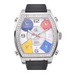 ☆美品【JACOB&amp;CO】ジェイコブ 5タイムゾーン トノー型 ダイヤモンドベゼル クォーツ メンズ B#101610