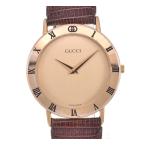 Yahoo! Yahoo!ショッピング(ヤフー ショッピング)☆良品【GUCCI】グッチ 3000.2.M GP/レザー クォーツ メンズ H#103056