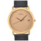 Yahoo! Yahoo!ショッピング(ヤフー ショッピング)△ ☆美品【Eterna】エテルナ 2103.22 デイト 11P ゴールド文字盤 GP/レザー クォーツ メンズ K#103431