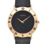Yahoo! Yahoo!ショッピング(ヤフー ショッピング)☆良品【GUCCI】グッチ 3000.2.M GP/レザー クォーツ メンズ R#104623