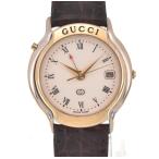 Yahoo! Yahoo!ショッピング(ヤフー ショッピング)☆良品【GUCCI】グッチ 8200M デイト SS/GP/レザー クォーツ メンズ M#107418