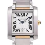 カルティエ CARTIER W51005Q4 タンクフランセーズLM デイト シルバー 自動巻き メンズ 美品 腕時計 E#146455