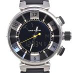 ルイ・ヴィトン LOUIS VUITTON Q118F タンブール　インブラック アナデジ クォーツ メンズ 美品 C#146738