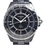 シャネル CHANEL 49975 J12 GMT ブラック 自動巻き メンズ 美品 腕時計 H#147557