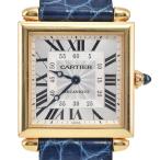 カルティエ CARTIER W1516956 タンクオビュ LM シルバー 手巻き メンズ 良品 腕時計 J#147669