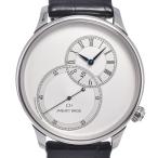 ジャケドロー JAQUET DROZ J006030240 グランセコンド オフセンター シルバー 自動巻き メンズ 美品 箱・保証書付き 腕時計 N#148330