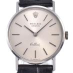 ロレックス ROLEX 3810 チェリーニ K18WG/レザー シルバー 手巻き レディース 腕時計 N#148423