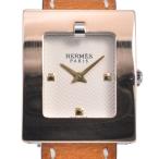 エルメス HERMES BE1.120 ベルトウォッチ □Ｆ刻印 ホワイト クォーツ レディース 美品 腕時計 O#149057