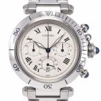 カルティエ CARTIER W31018H3/1050 パシャ クロノグラフ デイト シルバー クォーツ メンズ 良品 腕時計 A#149115
