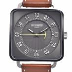エルメス HERMES TI2.710 カレ アッシュ デイト グレー 自動巻き メンズ 美品 保証書付き 腕時計 P#149150