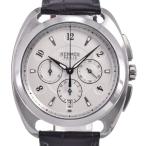 エルメス HERMES DR5.910 ドレサージュ クロノグラフ シルバー 自動巻き メンズ 良品 腕時計 Q#149236