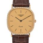 Yahoo! Yahoo!ショッピング(ヤフー ショッピング)☆美品【LONGINES】ロンジン ゴールド文字盤 GP レザー クォーツ メンズ M#96046