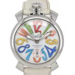 【GaGa MILANO】ガガミラノ マヌアーレ48 スモールセコンド 5010.01 SS/レザー 手巻き メンズ O#96193