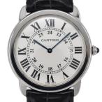 ☆美品【CARTIER】カルティエ ロンドソロLM デイト W6700255 クォーツ メンズ K# ...