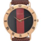 Yahoo! Yahoo!ショッピング(ヤフー ショッピング)☆良品【GUCCI】グッチ 3000.2.M GP/レザー クォーツ メンズ O#99300
