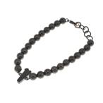☆未使用品【GaGa MILANO】ガガミラノ ナンバーブレスレット No.11 MBN-11 SV925 BLK 7mmボール 17〜19ｃｍ ユニセックス #F0711