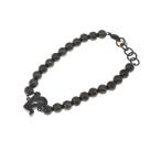☆未使用品【GaGa MILANO】ガガミラノ ナンバーブレスレット No.12 MBN-12 SV925 BLK 7mmボール 17〜19ｃｍ ユニセックス F#F0717