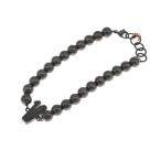 ☆未使用品【GaGa MILANO】ガガミラノ ナンバーブレスレット No.10 MBN-10 SV925 BLK 7mmボール 17〜19ｃｍ ユニセックス F#F0718