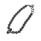 ☆未使用品【GaGa MILANO】ガガミラノ ナンバーブレスレット No.3 MBN-3 SV925 BLK 7mmボール 17〜19ｃｍ ユニセックス F#F0728