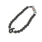 ☆未使用品【GaGa MILANO】ガガミラノ ナンバーブレスレット No.6 MBN-6 SV925 BLK 7mmボール 17〜19ｃｍ ユニセックス F#F0733