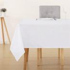 Sourcemall テーブルクロス 白 無地 綿100% 食卓カバー 耐熱 長方形 披露宴 結婚式 パーティー 展示会適用 (140x20
