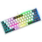 キーボード パソコン用キーボード ゲーミングキーボード テンキーレス 62キー 60% 静音 コンパクト 有線 USB接続 RGBバックライト