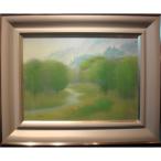 即決　河本正「新樹」　日本画・８号