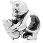 Mother and Baby Panda Bear Charms fits Pandora Bracelet Antique 925 Sterlin