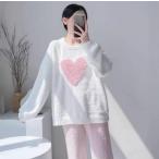 ショッピングモコモコ パジャマ ルームウェア レディース 秋冬 モコモコ 長袖 パジャマ フランネルルームウェア フレア 大きいサイズ 暖かい 上下セット 可愛い 厚手パジャマ