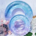 ショッピング浮き輪 子供 浮き輪 夏の定番かわいい浮き輪 浮き輪 子供用 大人用 ラメ入り フロート かわいい キラキラ ブルー 男の子 女の子 兼用 60 70 80 90 100