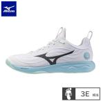 ミズノ(mizuno) バレーボールシューズ WAVE LUMIOUS ELITE WIDE ウエーブルミナス エリート ワイド (26aw)  ホワイト×ブラック×ブルー V1GA262183