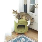 ペット スツール 丸型 ハウス グリーン ベッド 犬 ネコ ナチュラル クッション 椅子 可愛い ファブリック 輸入雑貨 リビング 脚付き シンプル
