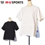 MUスポーツ M・U SPORTS ゴルフ 2025春夏新作 レディース 異素材使い半袖プルオーバー カットソー 服 ゴルフウェア