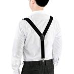 BLUEHEART мужской подтяжки настройка возможность X type широкий 35mm петля подвешивание частота 4 зажим одноцветный кожа ( черный A)