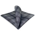SHLAX&amp;WING проверка проверка мужской pocket square .. серый шелк бизнес 