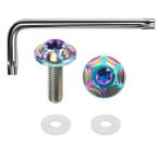 HiLiBoom number plate bolt M6 anti-theft screw titanium alloy made snow. crystal design car 2 pcs set ( rainbow color )